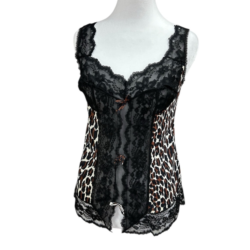 Vintage Gaymode Penneys Animal Print Lace Lingerie Camisole Sz S